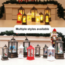 Christmas Flame Lantern Christmas Decoration LED Luminous Ornament Candlestick Lamp, Size: Large 77 x 77 x 195mm(Red Santa)