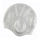 Silicone Ear Protection Waterproof Swimming Cap for Adults with Long Hair(Silver)