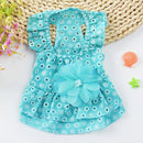 Dog Spring and Summer Thin Lace Princess Dress Small Pet Clothing, Size:S(Sky Blue)