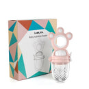 MISUTA Baby Fruit and Vegetable Bite Music Silicone Tooth Gel Rotating Push Nipple(Cherry Blossom Powder)