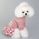 Pet Dog Costume Skirt Spring and Summer Smiley Polka Dot Dress, Size:M(Pink)