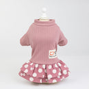 Pet Dog Costume Skirt Spring and Summer Smiley Polka Dot Dress, Size:M(Pink)