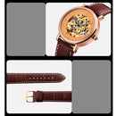 SKMEI 9229 Men Automatic Skeleton Mechanical Watch Thorough Bottom Student Watch(Rose Gold Shell Rose Gold Face)