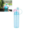 Creative Spray Water Bottle Sports Bottle Portable With Lid Summer Hydration Beauty Plastic Cup, Size:400 ML(Blue)
