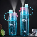 Creative Spray Water Bottle Sports Bottle Portable With Lid Summer Hydration Beauty Plastic Cup, Size:400 ML(Green)