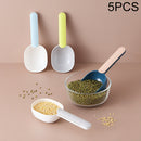 5 PCS Kitchen Multifunctional Plastic Scoop Rice Spoon Household Measuring Spoon Random Color Delivery