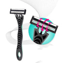 10 PCS Three-layer Stainless Steel Sensor Head Design Comfortable Handle Disposable Manual Shaver
