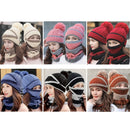 3 In 1 Female Winter Two-color Warm Woolen Cap Mask and Scarf, Size:Free Size(Pink)