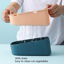 Multifunctional Vegetable Cutter Kitchen Potato Slicing Radish Shredder(Dark Blue)