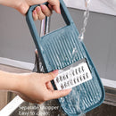 Multifunctional Vegetable Cutter Kitchen Potato Slicing Radish Shredder(Dark Blue)