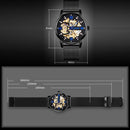SKMEI 9199 Men Automatic Mechanical Watch Mesh Belt Gear Skeleton Watch(Golden Noodles)