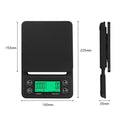 Hand Punch Coffee Scales Timing Electronic Timer Scale Kitchen Scales, Model:3kg/0.1g(Black)