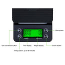 Hand Punch Coffee Scales Timing Electronic Timer Scale Kitchen Scales, Model:3kg/0.1g(Black)