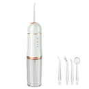 A9 Household Electric Portable Tooth Cleaner Oral Care Dental Floss Tooth Cleane 4 Nozzle(White Gold)