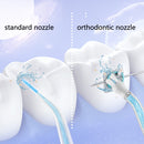 A9 Household Electric Portable Tooth Cleaner Oral Care Dental Floss Tooth Cleane 4 Nozzle(White Gold)