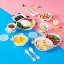 Bamboo Fiber Children Tableware Set Household Cute Cartoon Baby Food Supplement Plate Set(043 Monkey)
