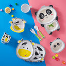 Bamboo Fiber Children Tableware Set Household Cute Cartoon Baby Food Supplement Plate Set(044 Panda)