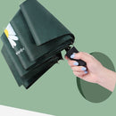 GD Daisy Vinyl Sunny And Rain Umbrella Anti-UV Shade Sunscreen Three Folding Umbrella((GD Daisy) Dark green automatic umbrella)