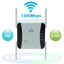 KP1200 1200Mbps Dual Band 5G WIFI Amplifier Wireless Signal Repeater, Specification:US Plug(White)