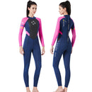 DIVE&SAIL WS-19481 One-piece Long-sleeved Warm Diving Suit Surfing Snorkeling Swimsuit, Size:M(Blue Red)