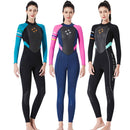 DIVE&SAIL WS-19481 One-piece Long-sleeved Warm Diving Suit Surfing Snorkeling Swimsuit, Size:M(Blue Red)