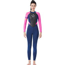 DIVE&SAIL WS-19481 One-piece Long-sleeved Warm Diving Suit Surfing Snorkeling Swimsuit, Size:M(Blue Red)