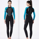 DIVE&SAIL WS-19481 One-piece Long-sleeved Warm Diving Suit Surfing Snorkeling Swimsuit, Size:L(Black Blue)