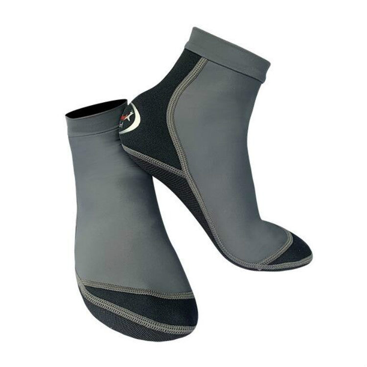 DIVE & SAIL 1.5mm Neoprene + Nylon Snorkeling Socks Diving Socks Anti-slip Anti-scratch Beach Socks, Size:M (36-38)(Men Gray)
