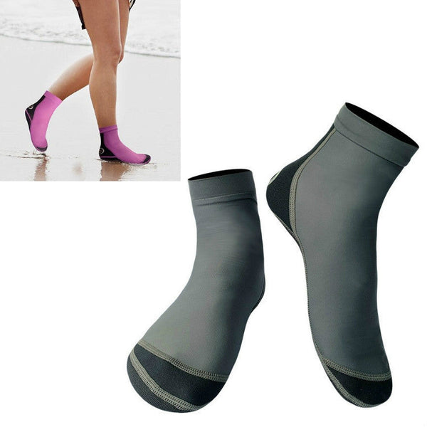 DIVE & SAIL 1.5mm Neoprene + Nylon Snorkeling Socks Diving Socks Anti-slip Anti-scratch Beach Socks, Size:M (36-38)(Men Gray)