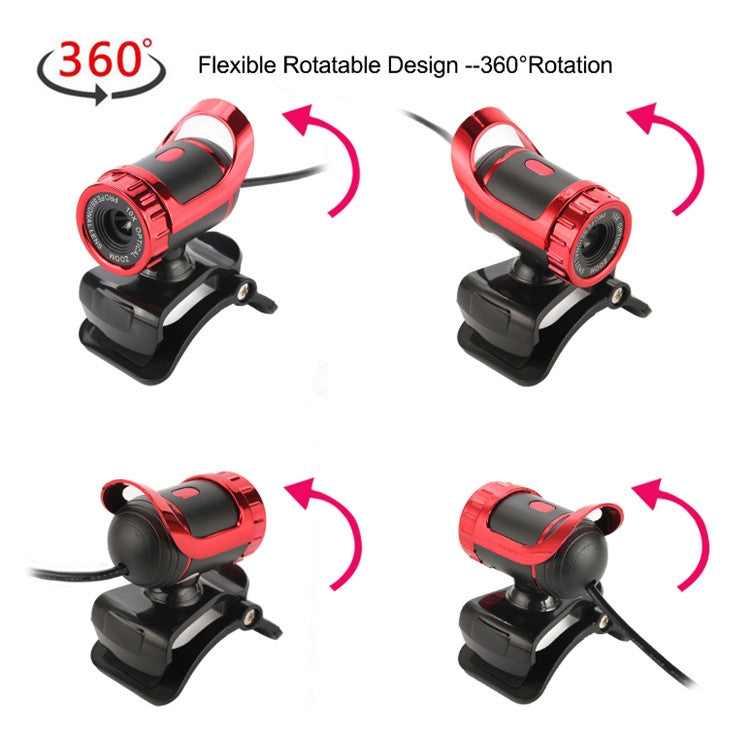 HXSJ A859 480P Computer Network Course Camera Video USB Camera Built-in Sound-absorbing Microphone(No Camera Function Red)