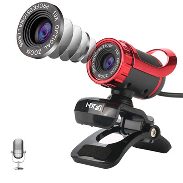 HXSJ A859 480P Computer Network Course Camera Video USB Camera Built-in Sound-absorbing Microphone(No Camera Function Red)