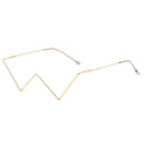 2 PCS S2057 Personality no Metal Glasses Frame Half Frame Street Shooting Decorative Frames, Frame color: C01 Golden