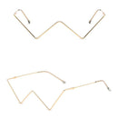 2 PCS S2057 Personality no Metal Glasses Frame Half Frame Street Shooting Decorative Frames, Frame color: C01 Golden