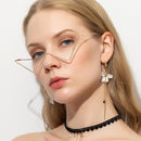 2 PCS S2057 Personality no Metal Glasses Frame Half Frame Street Shooting Decorative Frames, Frame color: C01 Golden