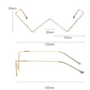 2 PCS S2057 Personality no Metal Glasses Frame Half Frame Street Shooting Decorative Frames, Frame color: C02 Silver