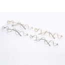 2 PCS New Fashion Handmade Diamond Half-Frame Metal Wave Without Decorative Glasses Frame, Frame color: C01 golden