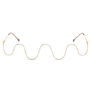 2 PCS New Fashion Handmade Diamond Half-Frame Metal Wave Without Decorative Glasses Frame, Frame color: C01 golden