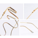 2 PCS New Fashion Handmade Diamond Half-Frame Metal Wave Without Decorative Glasses Frame, Frame color: C02 silver