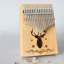 17-tone Kalimba Portable Thumb Piano, Style:Bamboo-Classic Deer