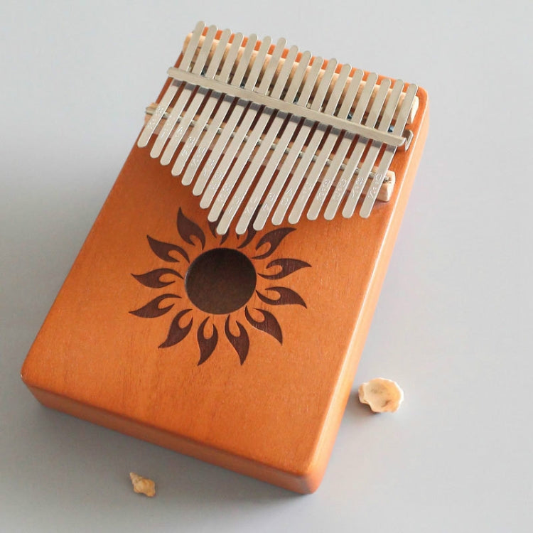 17-tone Kalimba Portable Thumb Piano, Style:Mahogany-Sun God