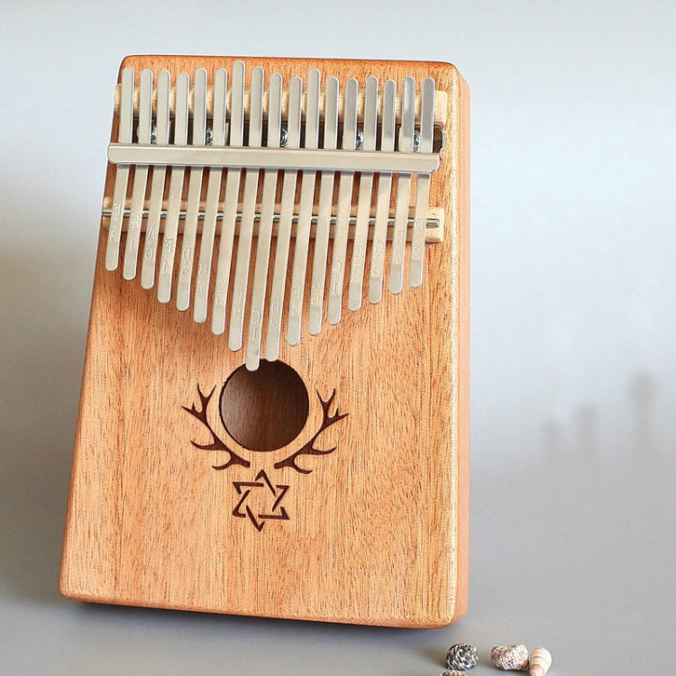 17-tone Kalimba Portable Thumb Piano, Style:Mahogany-Six-Pointed Star