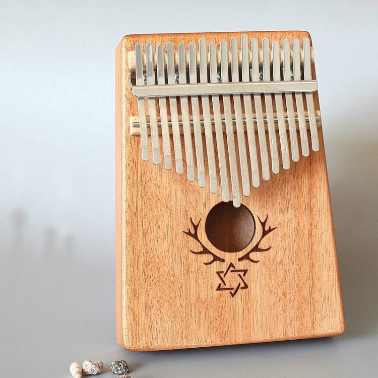 17-tone Kalimba Portable Thumb Piano, Style:Mahogany-Six-Pointed Star
