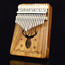 17-tone Kalimba Portable Thumb Piano, Style:Acacia-Classic Deer