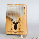 17-tone Kalimba Portable Thumb Piano, Style:Acacia-Classic Deer