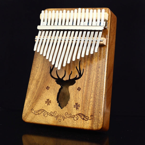 17-tone Kalimba Portable Thumb Piano, Style:Acacia-Classic Deer