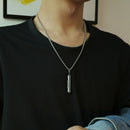 OPK 1573 Men Classic Cylindrical Openable Perfume Bottle Pendant Necklace, Style:Pendant+Chain, Color:Black