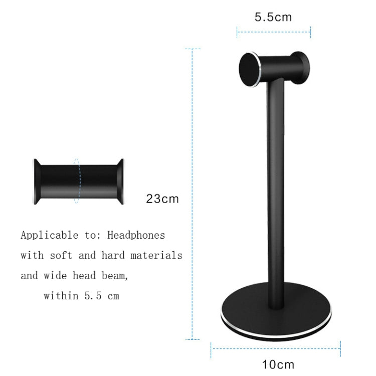 Head-mounted Metal Earphone Holder Internet Cafe Desktop Display Stand(Black)