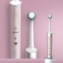 Wireless Rechargeable Waterproof Electric Toothbrush Rotary Brush Head(Pink)
