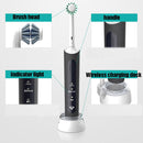 Wireless Rechargeable Waterproof Electric Toothbrush Rotary Brush Head(Pink)