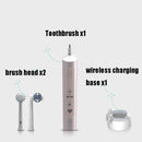 Wireless Rechargeable Waterproof Electric Toothbrush Rotary Brush Head(Black)